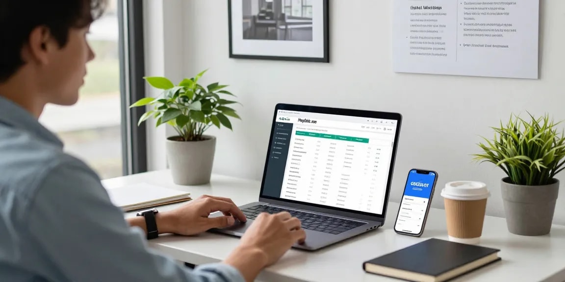 Gegeslot dengan pengguna aktif di ruang kerja modern, memantau statistik digital marketing.