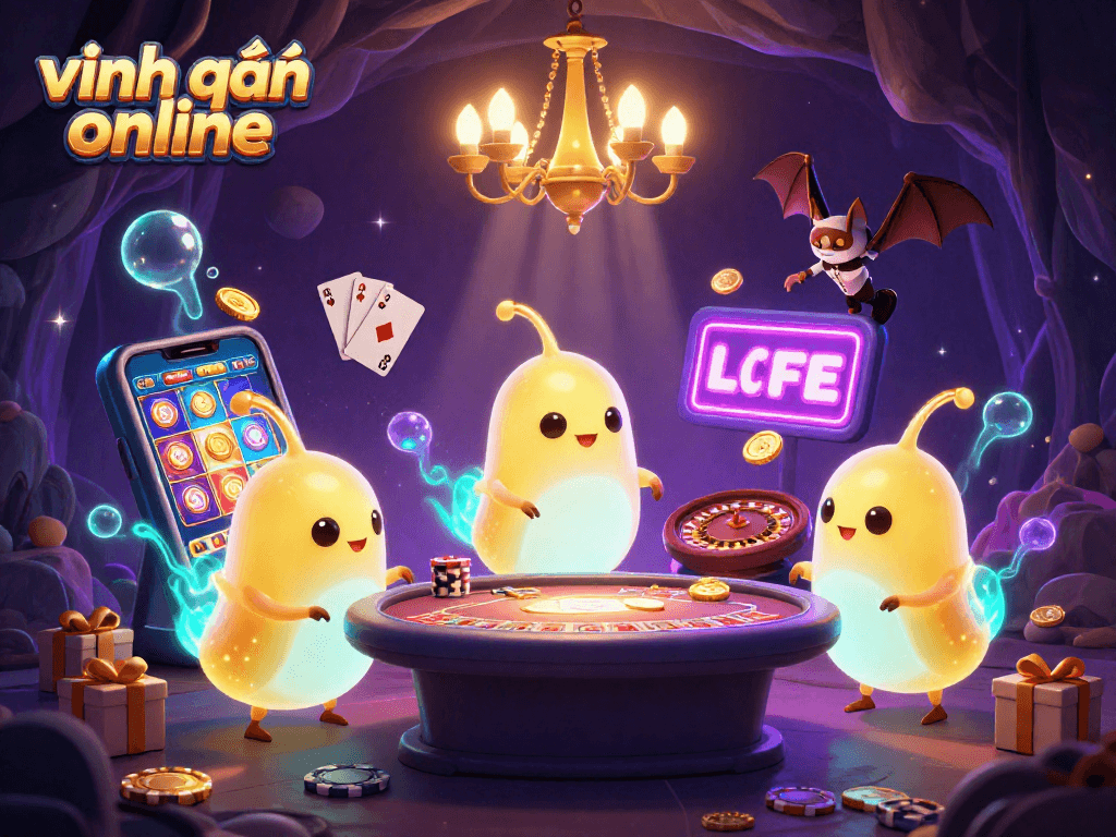 Play and win with vĩnh xuân online in this vibrant casino scene filled with colorful jackpots.
