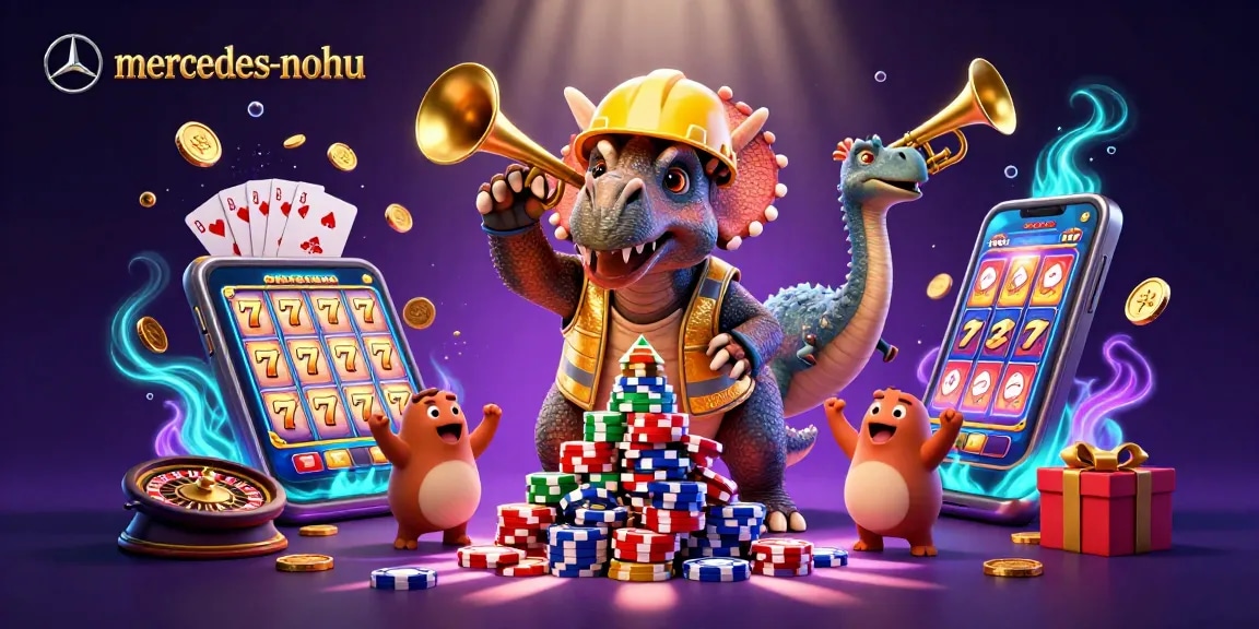 Engage in thrilling casino fun with mercedes-nohu through dynamic 3D illustration of poker action.