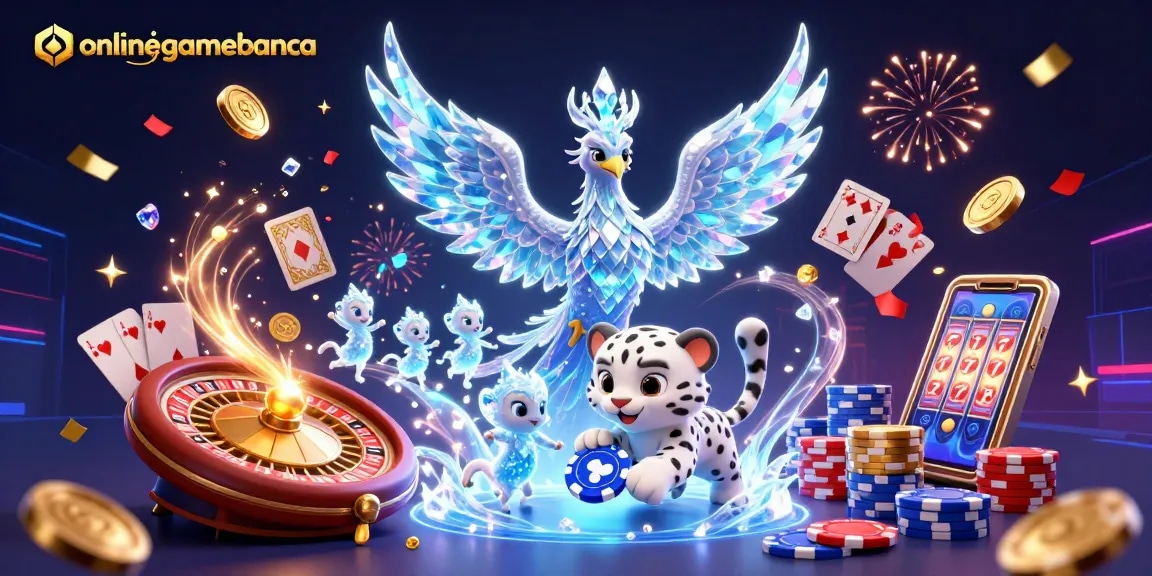 Engage with the exciting world of onlinegamebanca through this captivating 3D illustration featuring unique casino-themed elements.