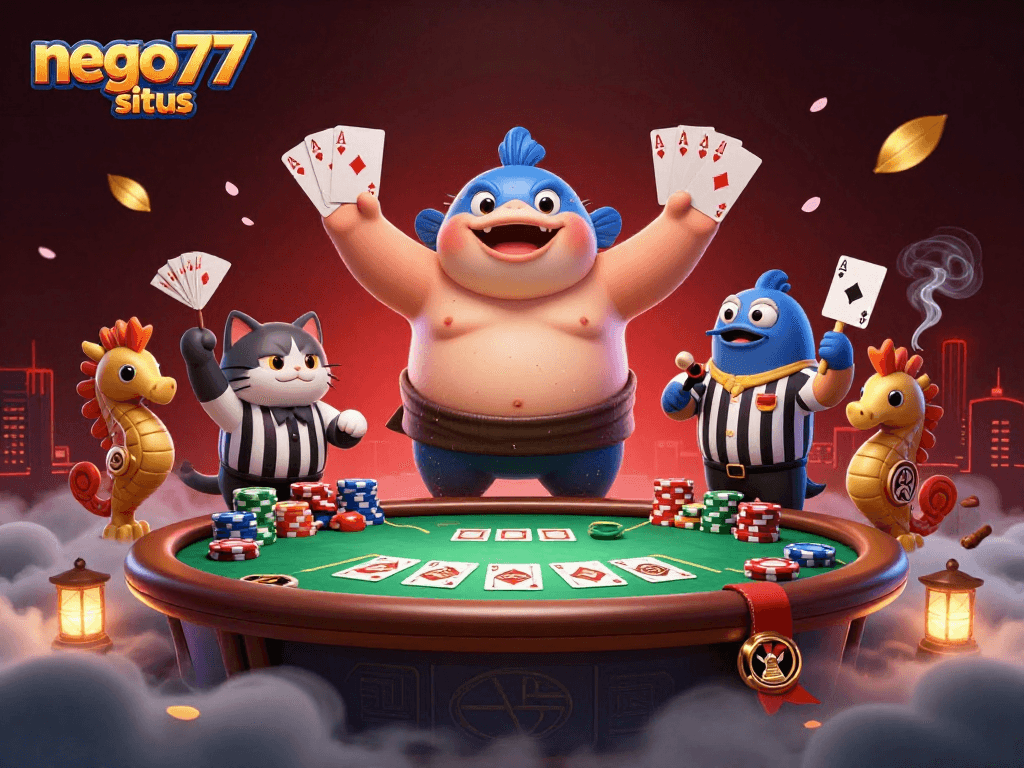 Engage with nego77 situs through this vibrant underwater casino scene filled with excitement.