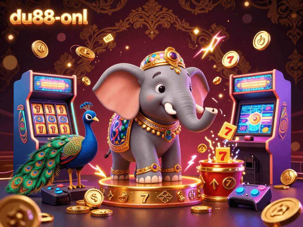 Spin the reels and win big at du88-onl with vibrant, rich casino-themed illustration