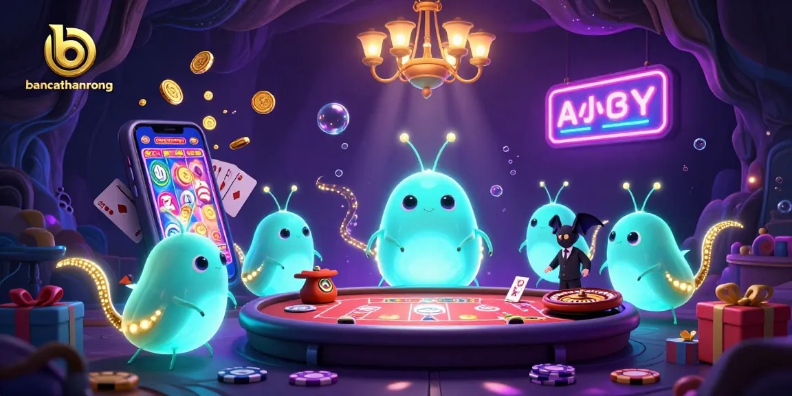 Join the excitement at bancathanrong with vibrant glowworms lighting a casino scene featuring engaging games.