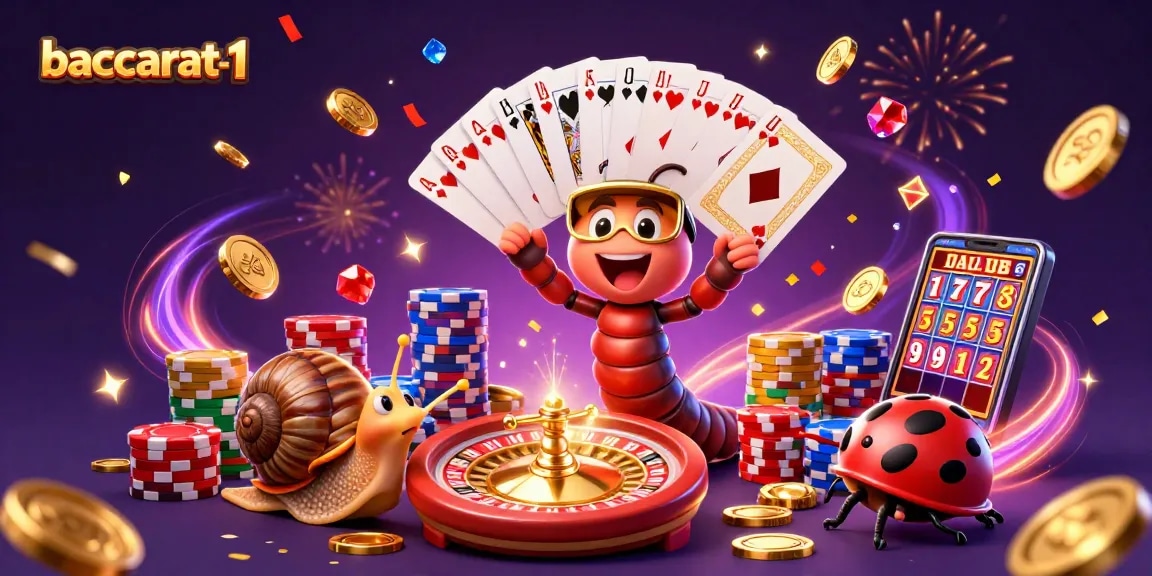 Baccarat-1 engages players with unique characters and casino elements in an exciting 3D scene.