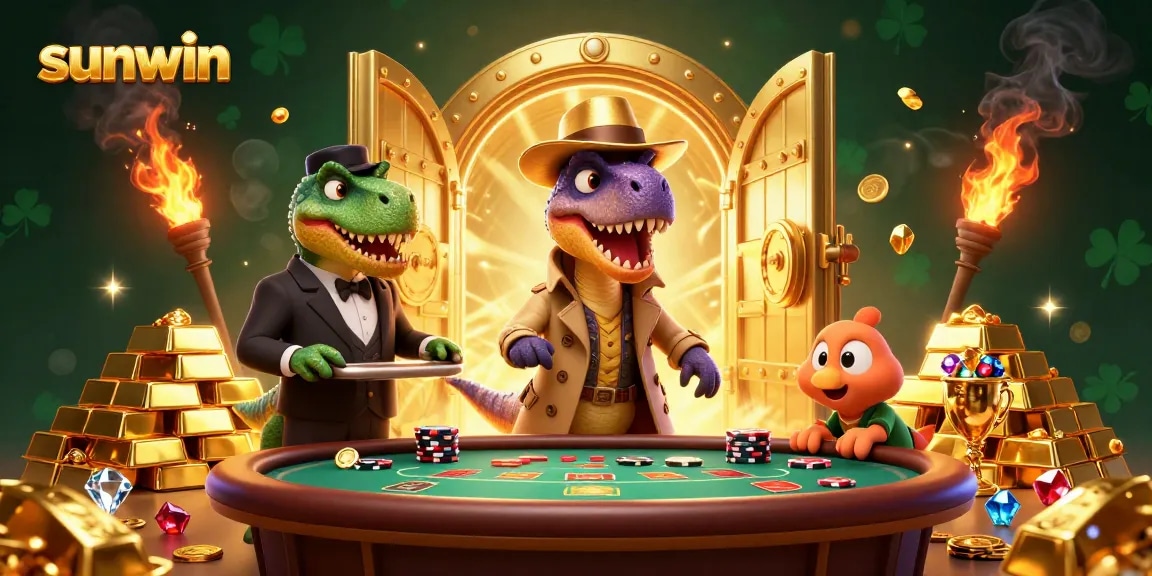 Experience the thrill of sunwin with a velociraptor card counter navigating a high-stakes blackjack table.