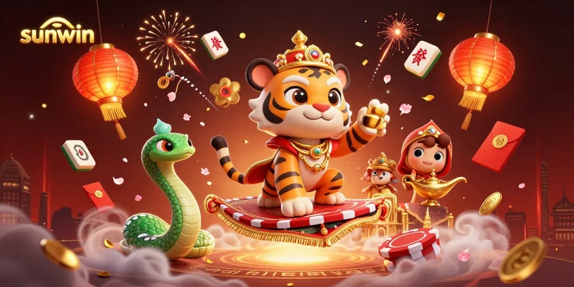 Engage with sunwin's vibrant energy in this 3D casino-themed illustration.