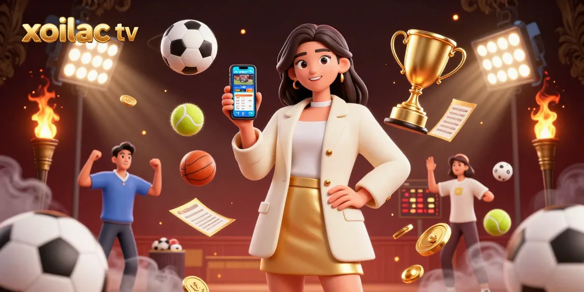 Experience the excitement of betting with xoilac tv through a stunning 3D illustration.