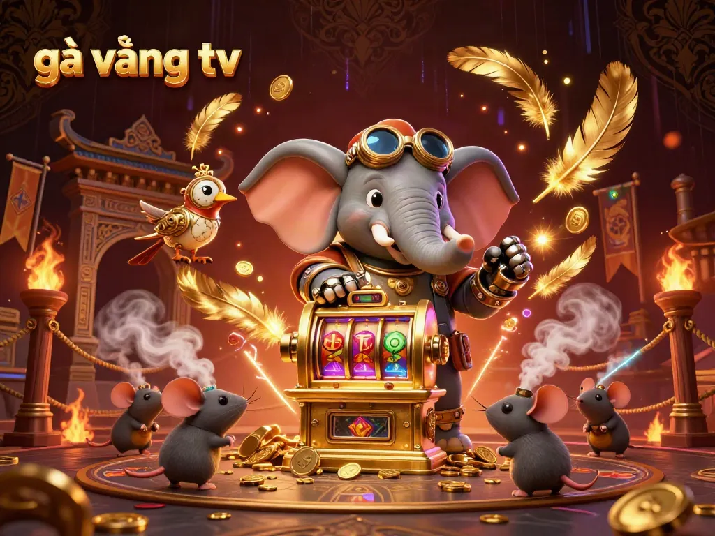 Experience thrilling gameplay with gà vàng tv at this vibrant steampunk gaming scene.