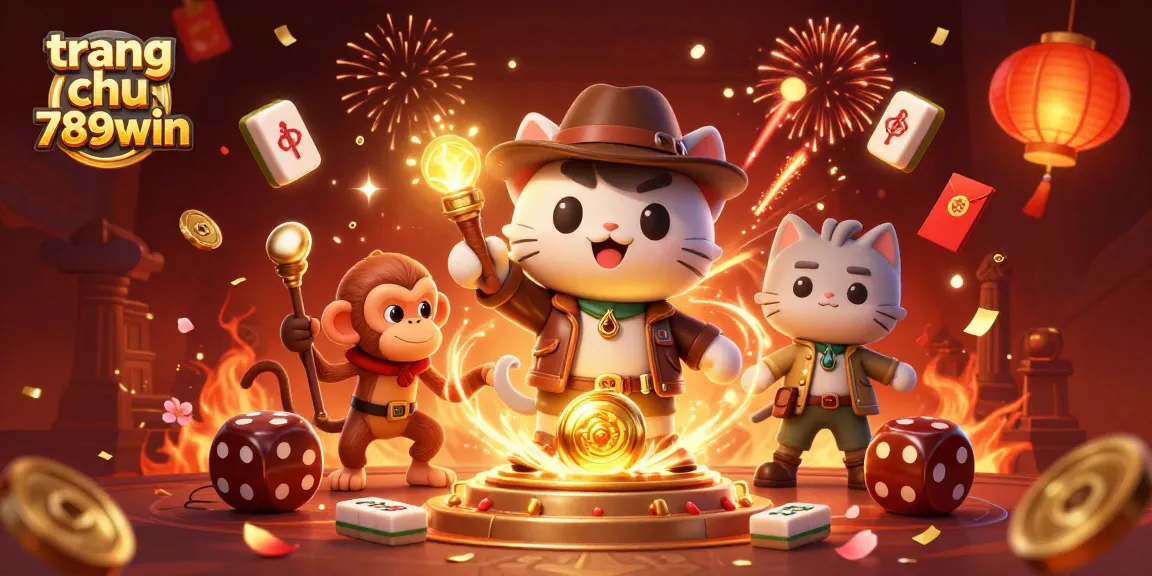 Experience the excitement of gambling with trang chu 789win in a vibrant illustrated scene.