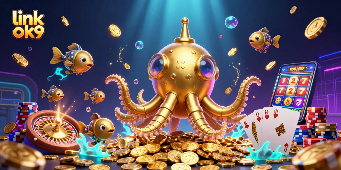 Engage in thrilling gameplay at link ok9, featuring an exciting underwater casino scene with vibrant elements.