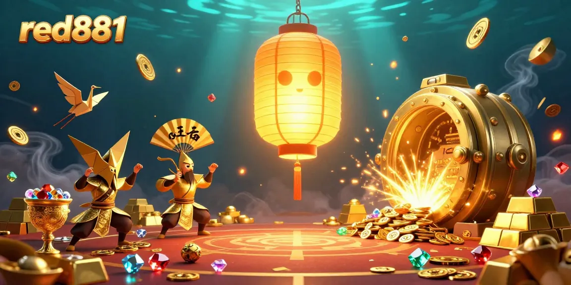 Experience the vibrant energy of red881's casino scene, where playful spirits and gold treasures collide.