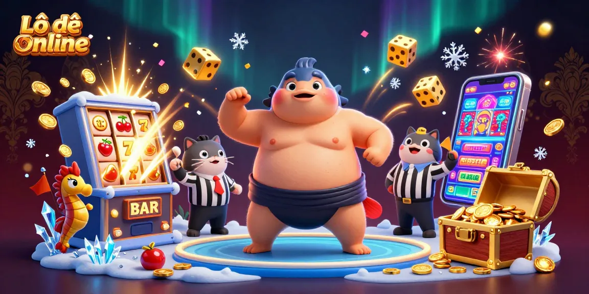 Engage in Lô đề online with a vibrant 3D illustration showcasing a lively underwater gambling scene.