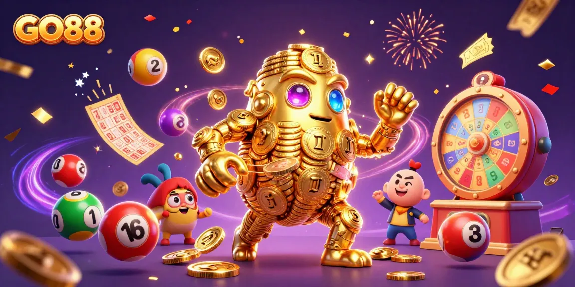 Spin to win at GO88 with vibrant lottery elements in a magical casino atmosphere.