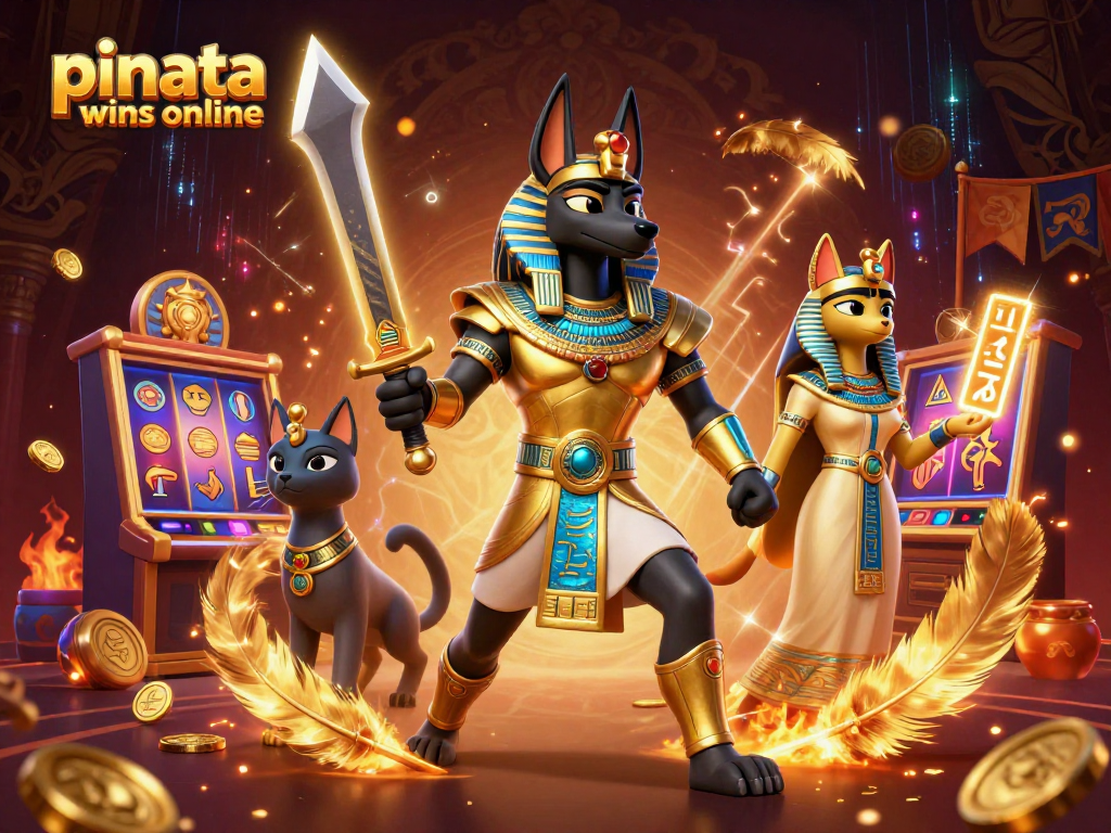 Experience pinata wins online with vibrant slot reels and dynamic characters in a lively casino setting.