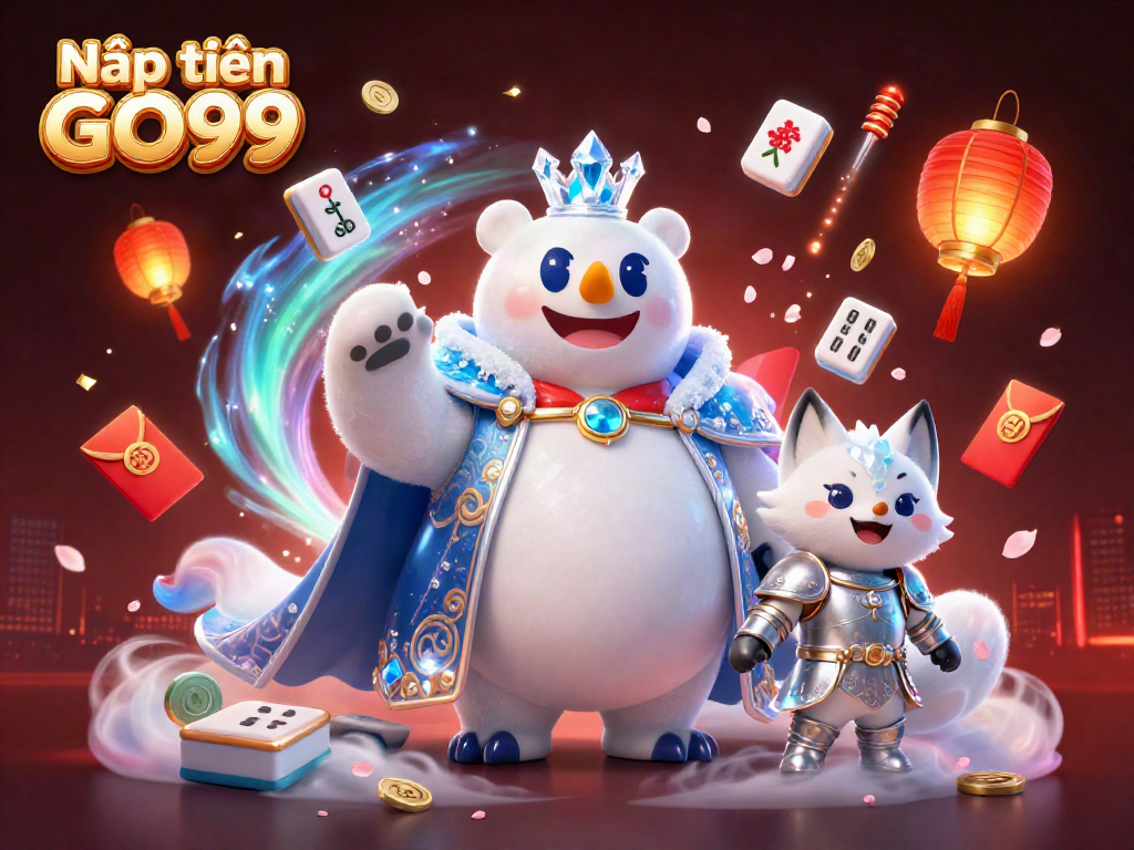 Engage with Nạp tiền GO99 in this vibrant casino scene featuring an ice king and mystical elements.