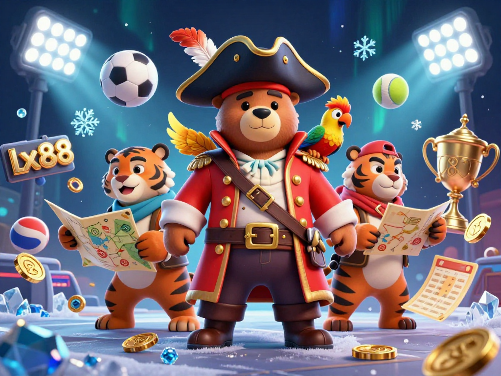 Experience thrilling gaming action with lx88 at a vibrant, dynamic casino scene featuring characters and elements.