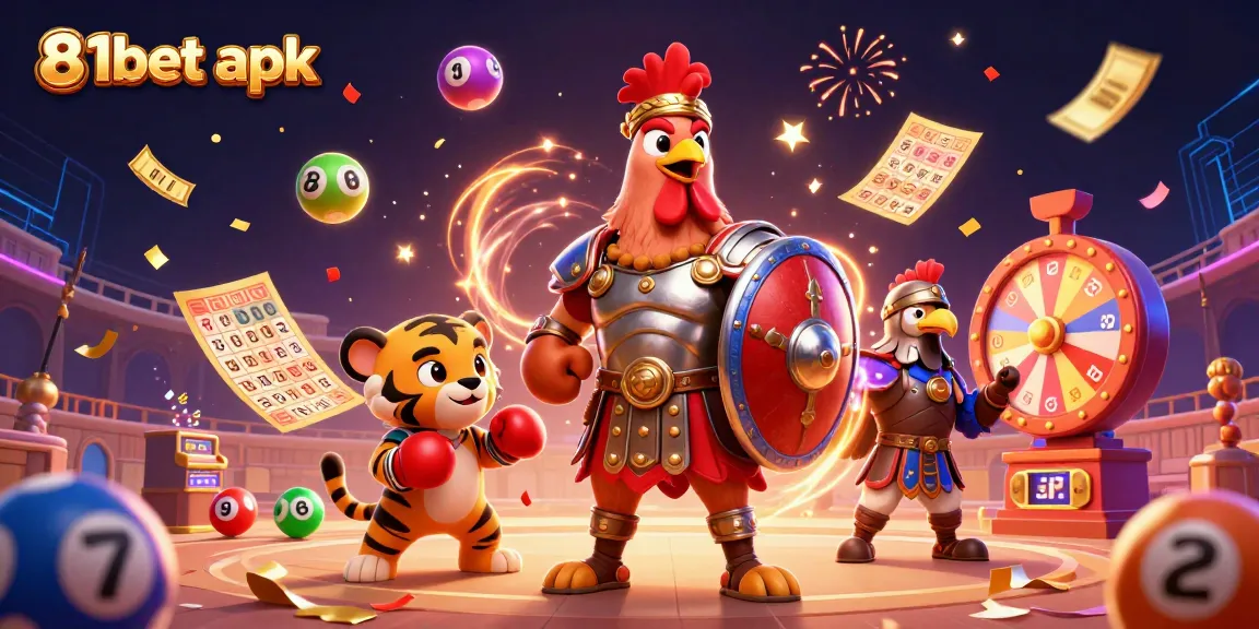 Experience thrilling gaming action with 81bet apk, featuring festive casino elements and vibrant characters