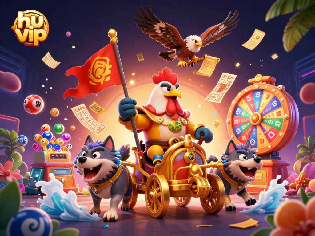 Engage in thrilling gameplay at hu vip with a colorful, vibrant casino scene filled with dynamic elements.