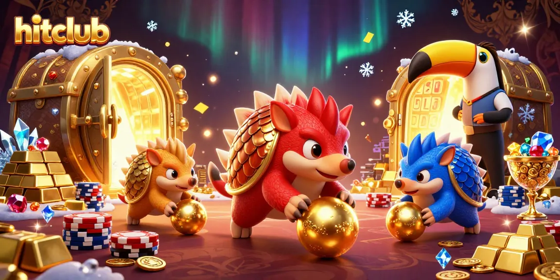 Engage with hitclub's thrilling gaming experience featuring vibrant pangolins and dazzling treasure!