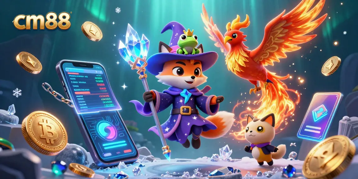 Join cm88's magical casino adventure with a wizard fox, phoenix, and crypto treasures.