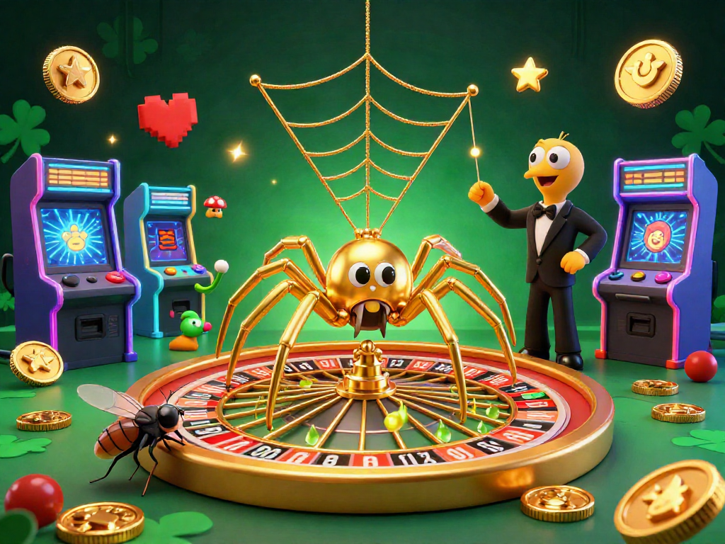 Experience the thrills of tr88 casino gaming with a dynamic, 3D spider roulette web scene.
