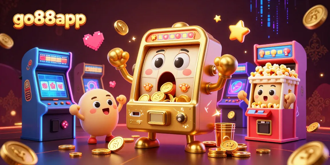 Experience stunning wins with go88app, highlighted by vibrant slots and excited characters in a dynamic casino scene.