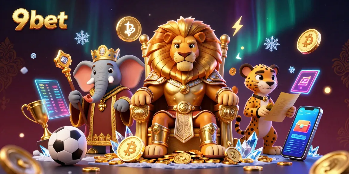Experience top sports betting with 9bet featuring characters in a vibrant casino scene.