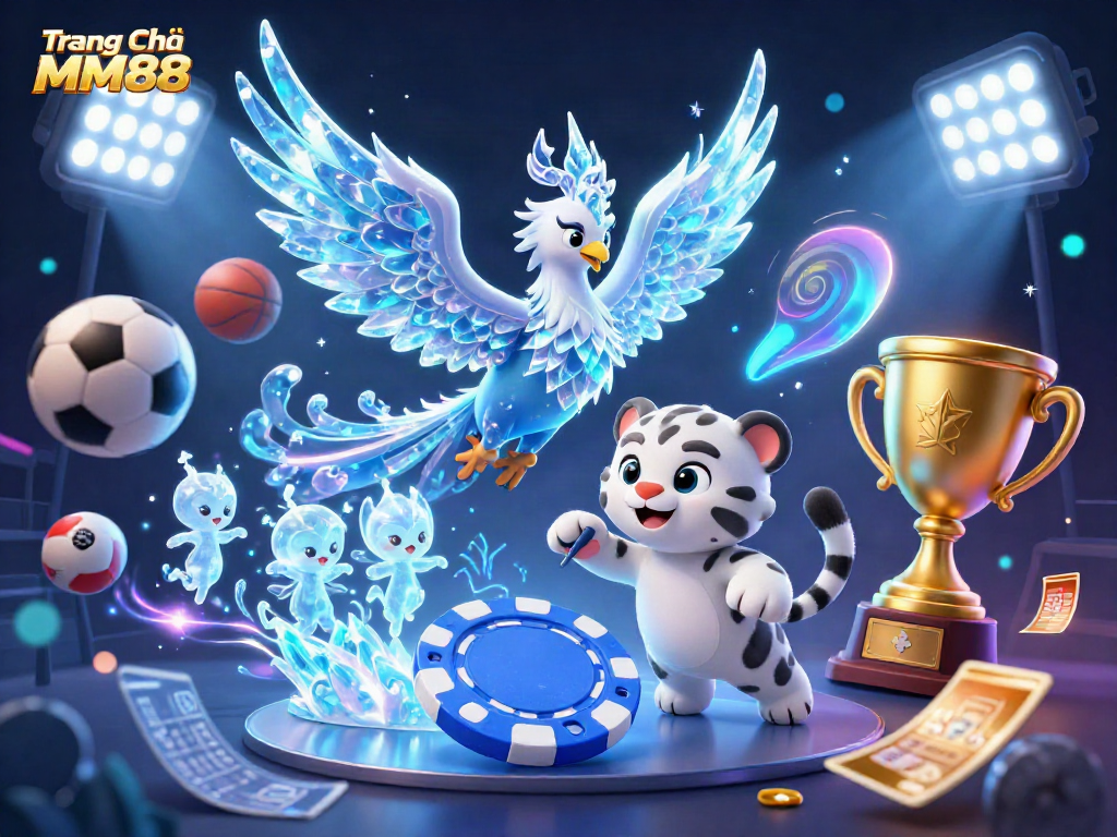 Experience the thrill of Trang Chủ MM88 with vibrant characters and dynamic casino elements.