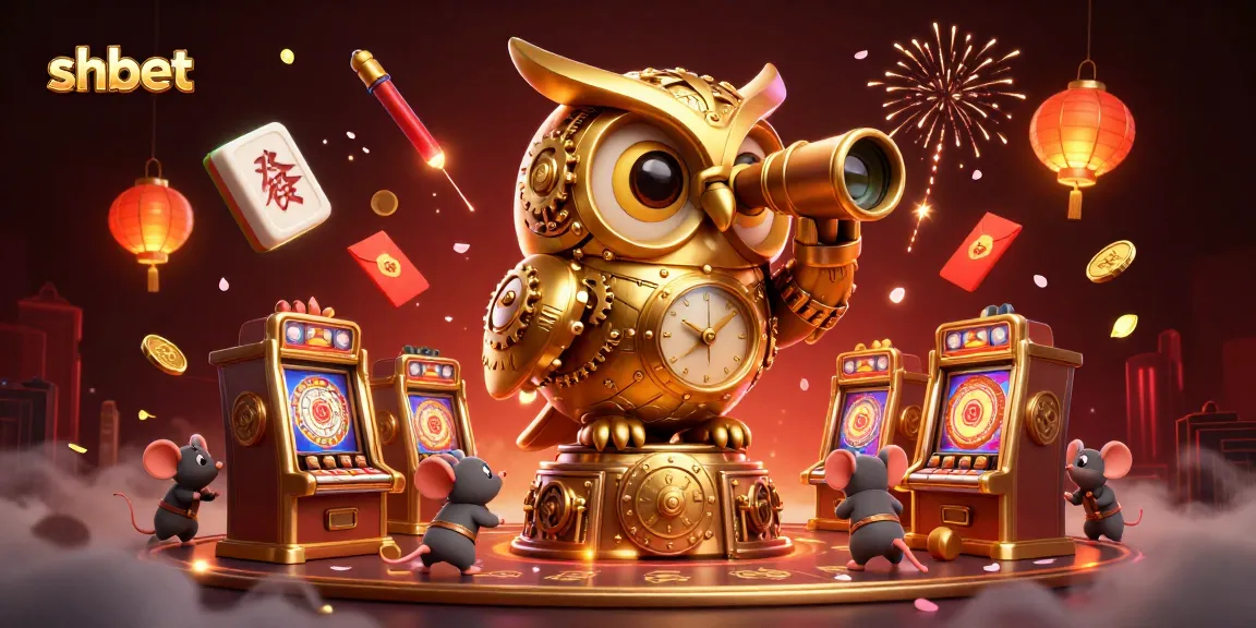 Spin and win with shbet's vibrant casino scene featuring golden owl and festive elements.