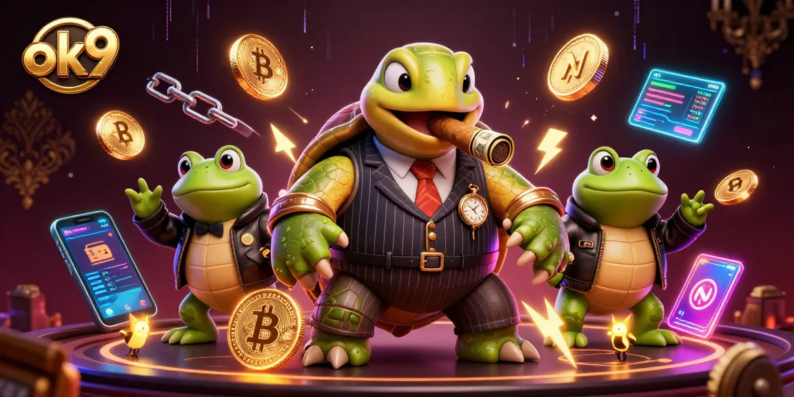 Spin the reels with ok 9 as a snapping turtle mobster and frog enforcers light up the casino!