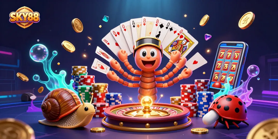 Experience thrilling action with SKY88 as the millipede dealer showcases vibrant casino elements.