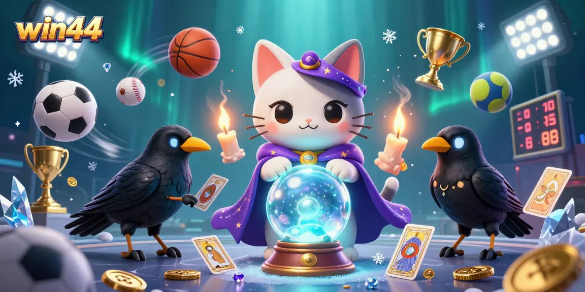 Win44 players enjoy vibrant sports betting action amidst enchanting mystical elements.