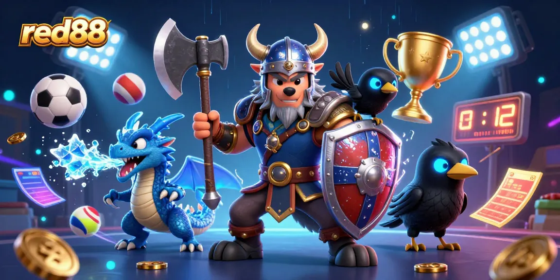 Engage in thrilling betting with red88 amidst fierce characters and dynamic sports elements.