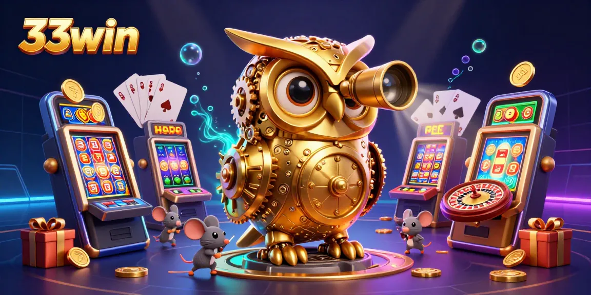 Spin to win big at 33win: A vibrant 3D casino scene with engaging game elements.