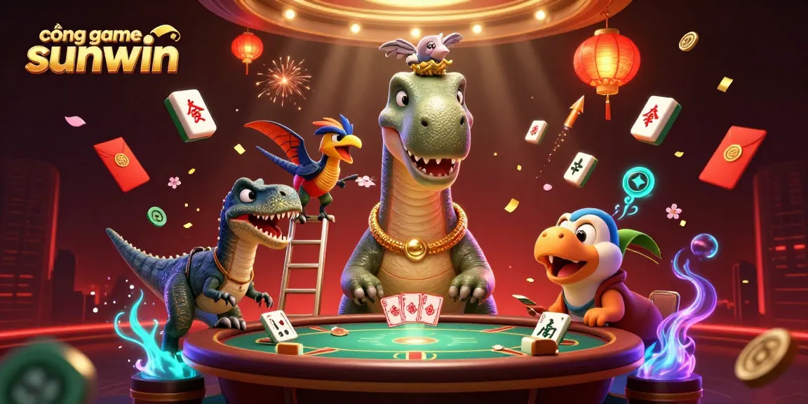 Engage with the cổng game sunwin experience, featuring captivating characters and rich casino elements in a vibrant 3D scene.