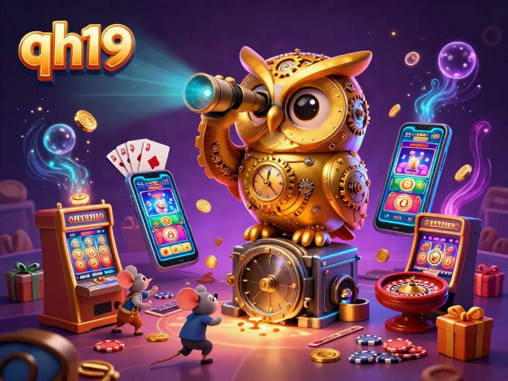 Experience thrilling gameplay with qh19's clockwork owl and vibrant casino elements.