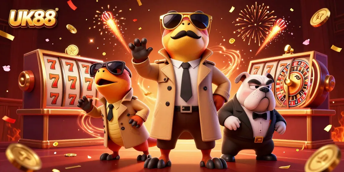 Spin into action at UK88 with raptors and excitement in this vibrant casino scene.