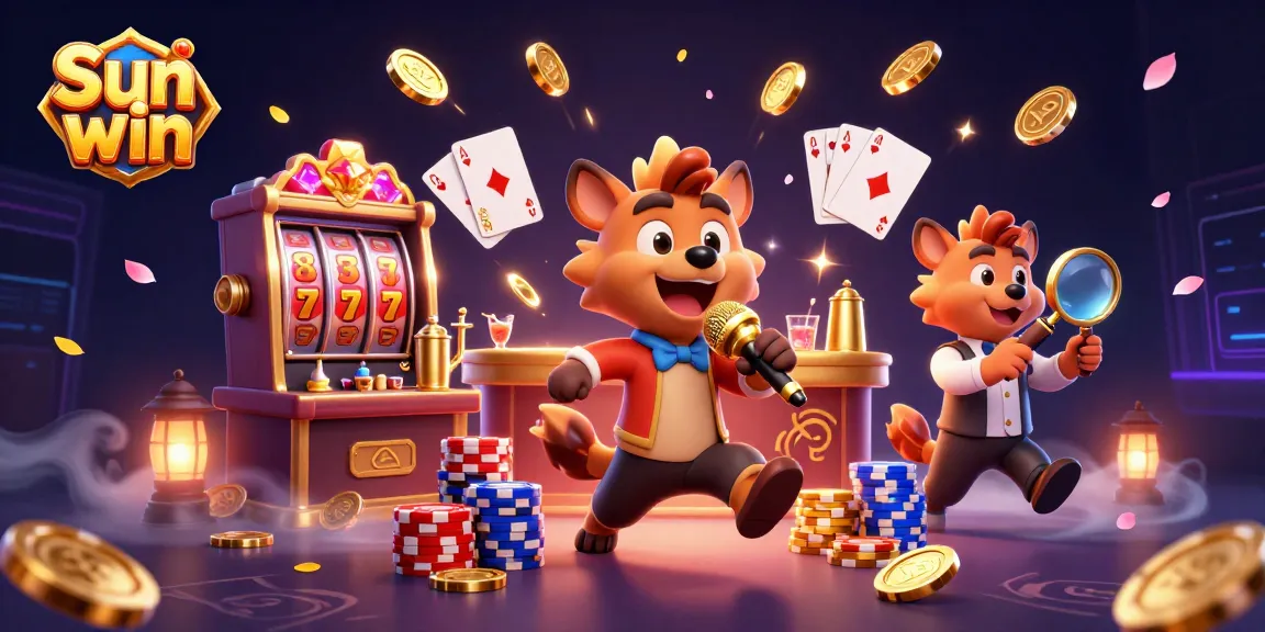 Join the fun at Sun win as hyenas entertain in a dynamic casino scene full of excitement!