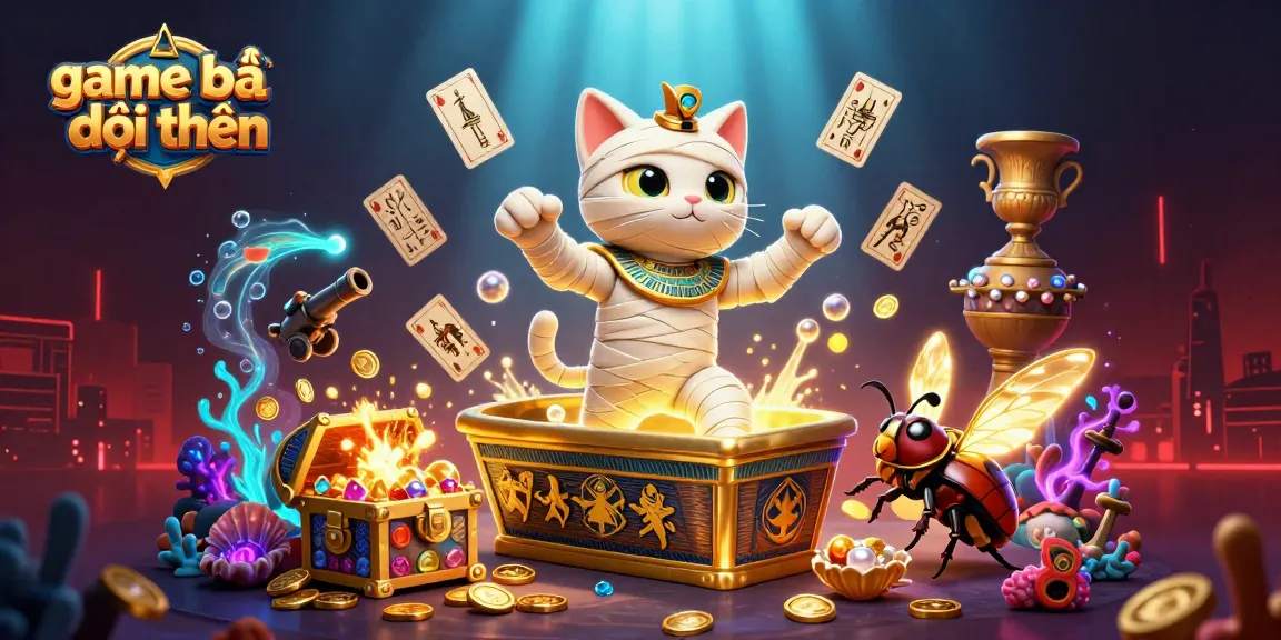 Experience the excitement of game bài đổi thưởng with a vibrant 3D illustration of animated casino adventures.