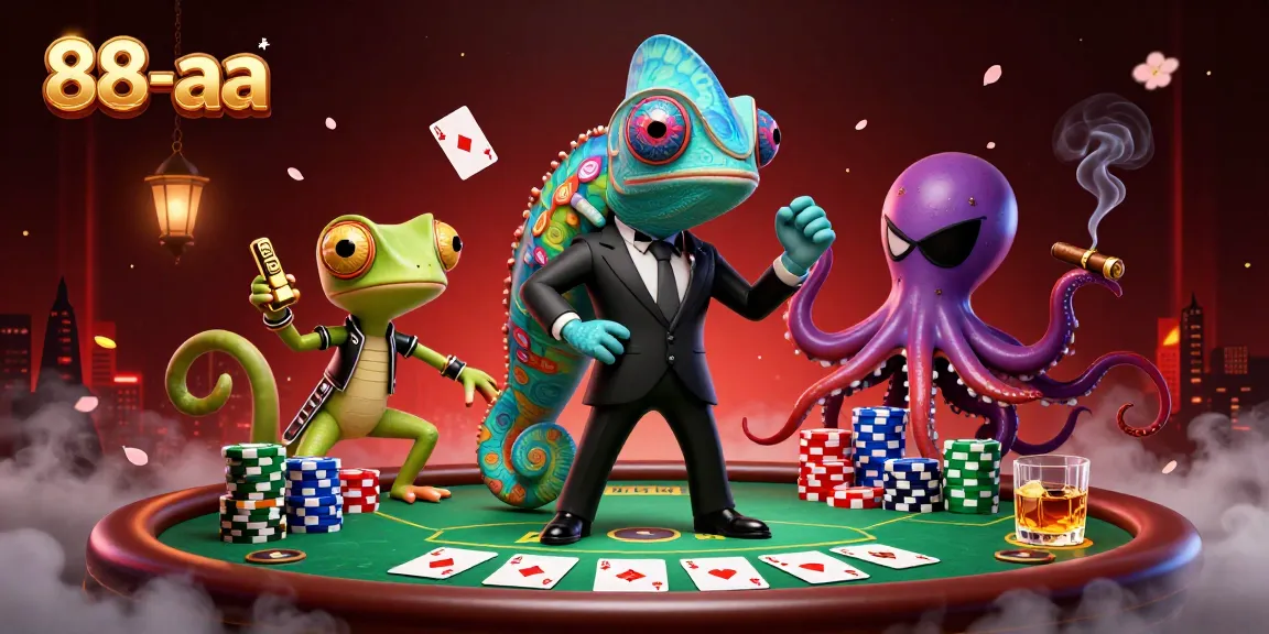 Experience thrilling poker action with 88-aa's dynamic characters and vibrant casino elements.