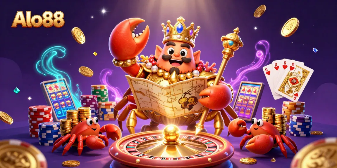 Alo88 offers thrilling betting experiences with a 3D golden crab emperor and dynamic casino elements.