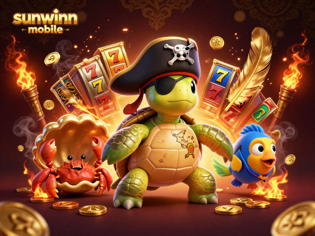 Experience the thrilling world of sunwinn mobile with our vibrant 3D gambling illustration filled with excitement.