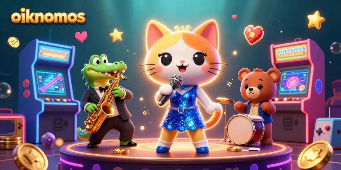 Engage with oikonomos as you explore vibrant casino gameplay with lively characters.