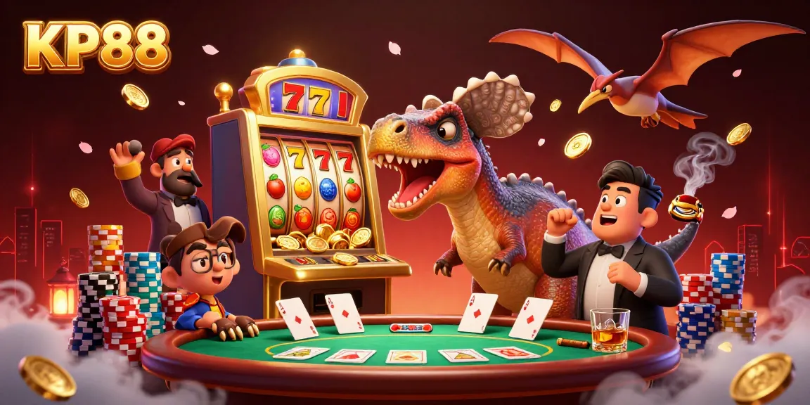 Experience KP88's thrilling slot action with animated characters and vibrant gaming elements.