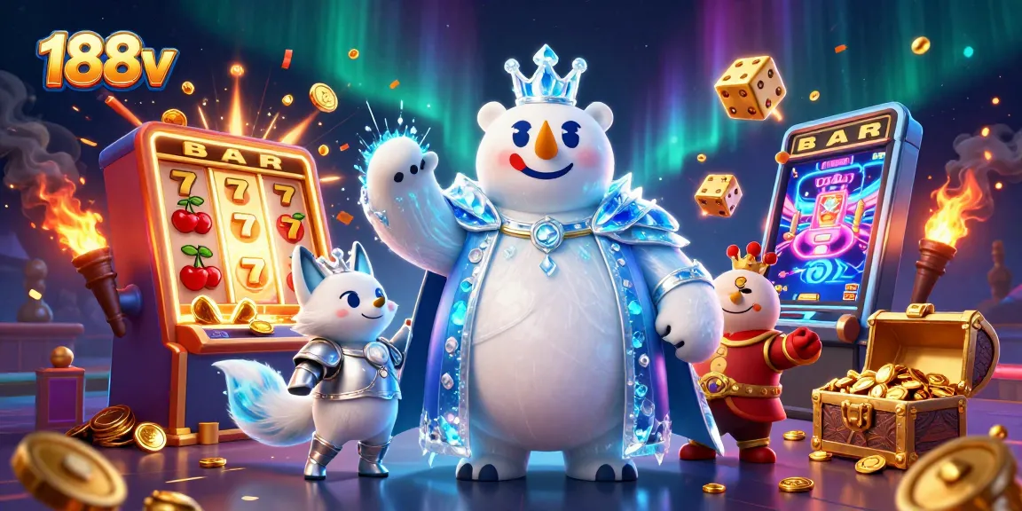 Win big with 188v as the ice king polar bear and snow fox illuminate the casino action.