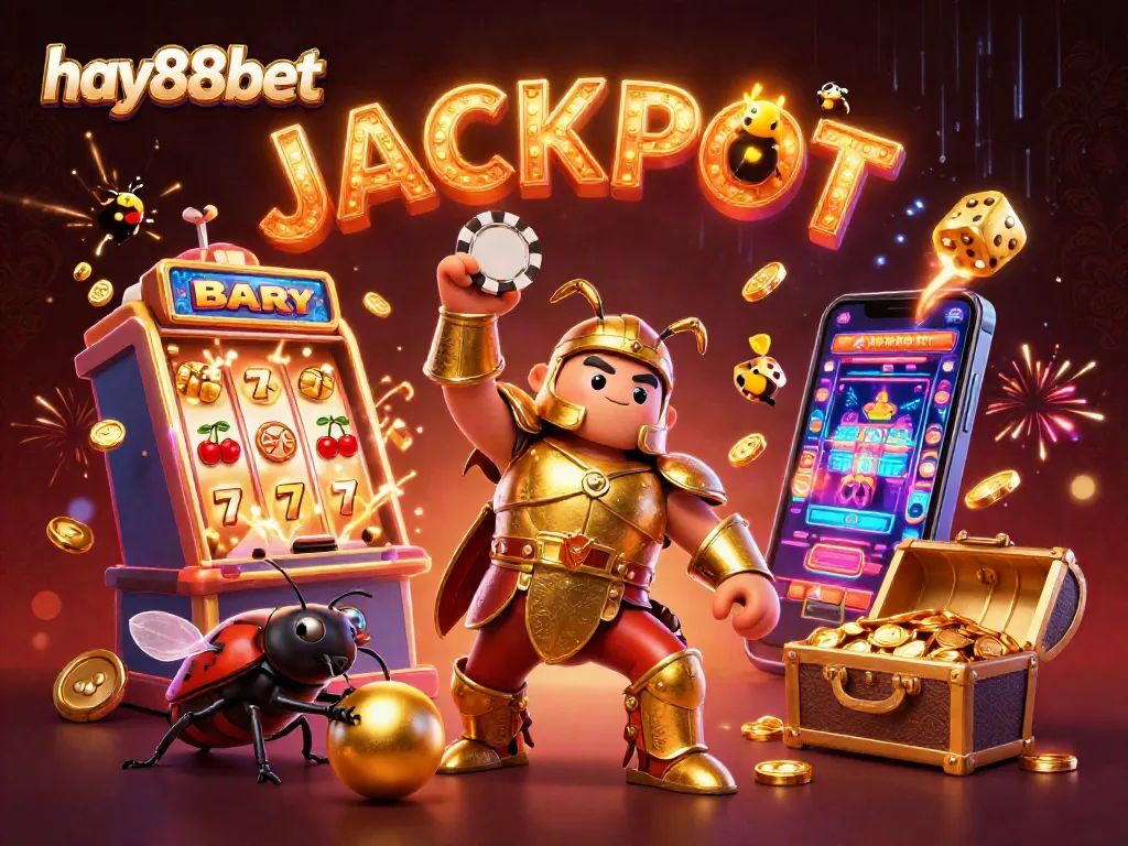Experience excitement at hay88bet with a dynamic jackpot scene featuring unique casino elements.