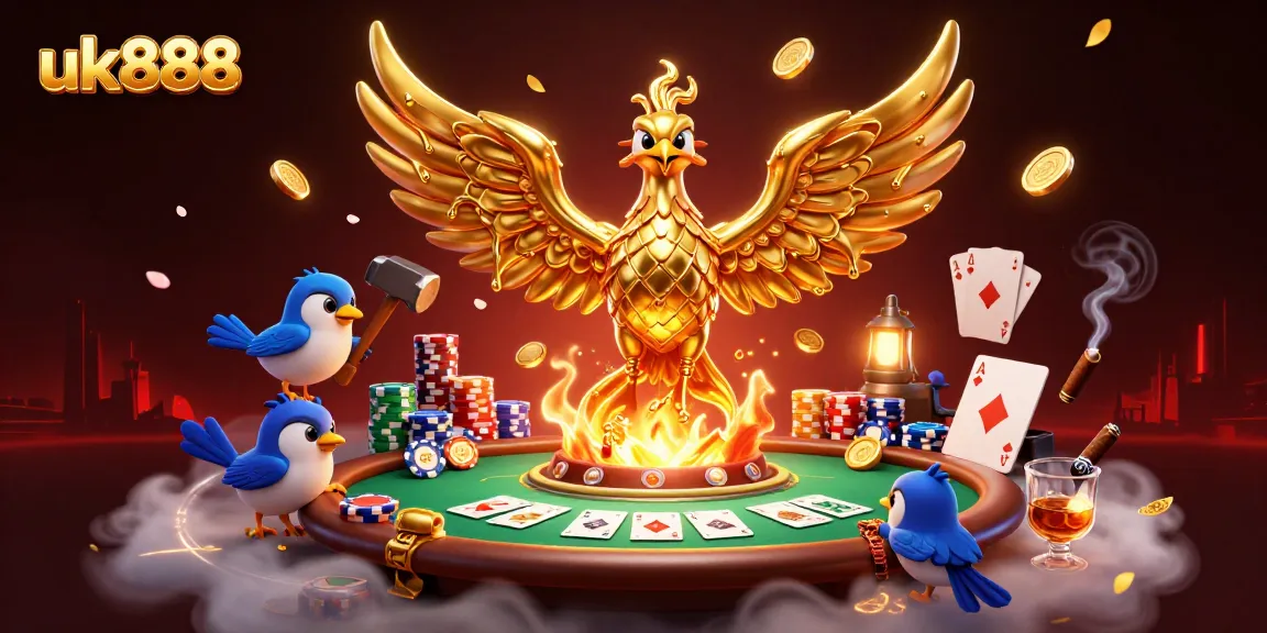 Experience thrilling poker action at uk888 with a molten gold phoenix unleashing fortune!
