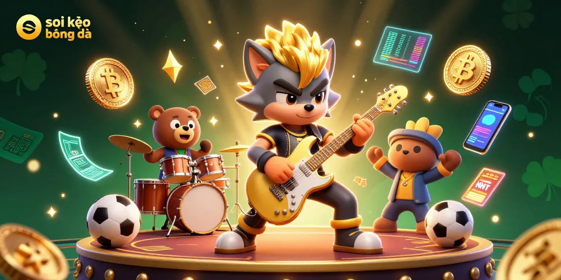 Experience soi kèo bóng đá with thrilling sports elements and vibrant characters in a dynamic casino scene.