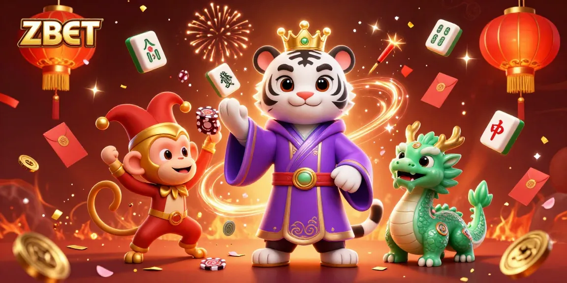 Experience thrilling gaming opportunities with ZBET, featuring vibrant casino elements and lively characters.