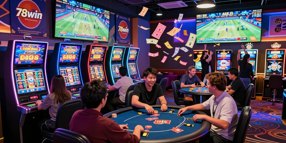 Exciting online gaming scene featuring 78win promotions, vibrant casino atmosphere, and interactive gaming activities.